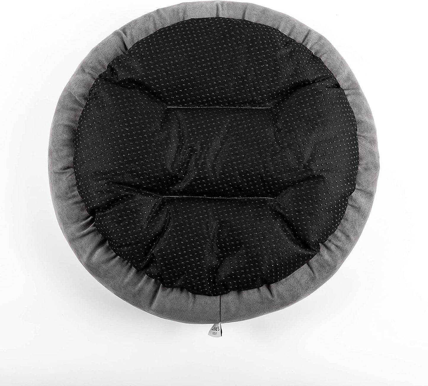 Round Donut Pet Cushion Bed for Cats and Small Dogs, 20-Inch, Anti-Slip Water-Resistant Base, Ultra-Soft Durable Fabric, Washable Luxury Design in Gray