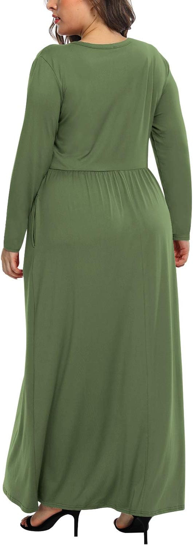 Women's Plus Size Long Sleeve Maxi Dress for Curvy Figures