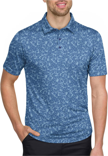 Men's Quick Dry Moisture-Wicking Short-Sleeve Golf Polo Shirt