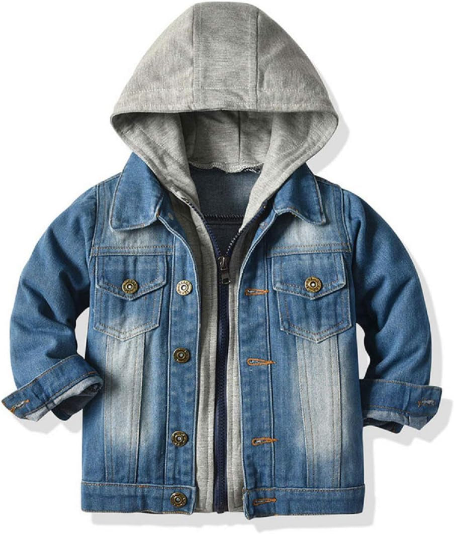 Children's Denim Jacket for Boys and Girls - Toddler Button-Down Jeans Outerwear