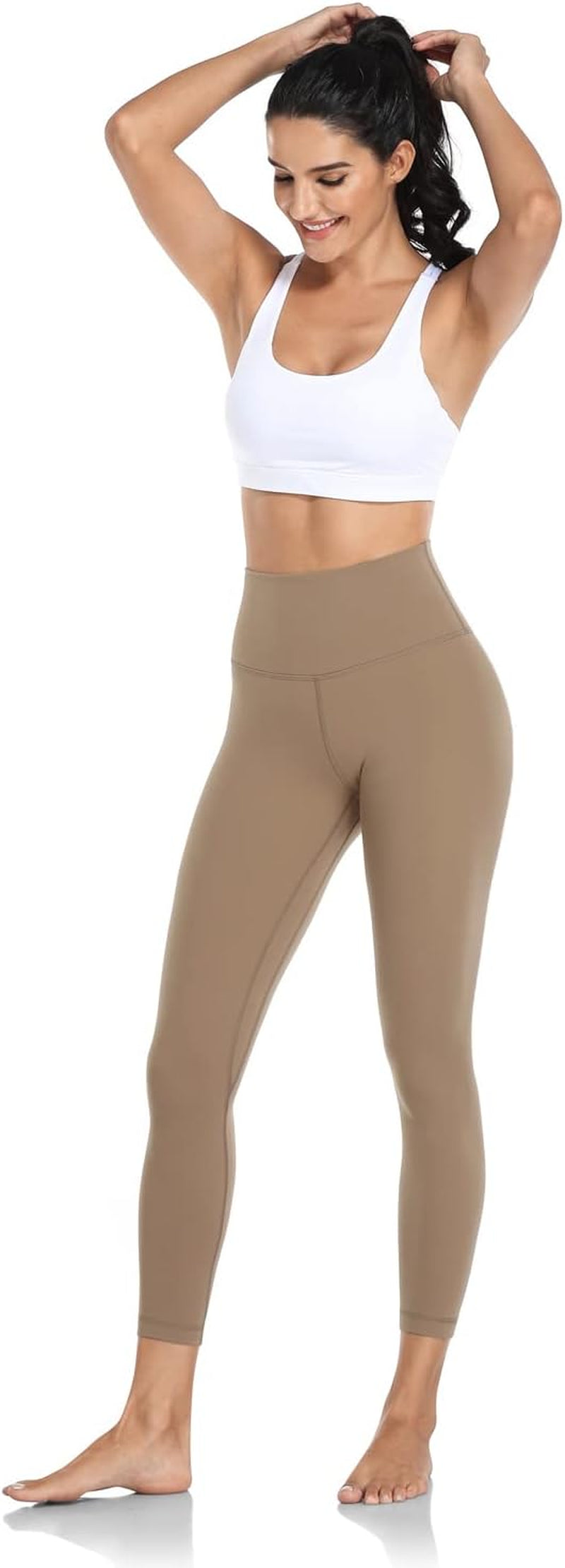 Essential High-Waisted Compression Leggings for Athletic and Yoga Workouts, 25" Length