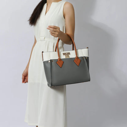 Brynlee Women's Navy Tote Bag & Wristlet Wallet Set - Stylish Crossbody Handbag by Mia K