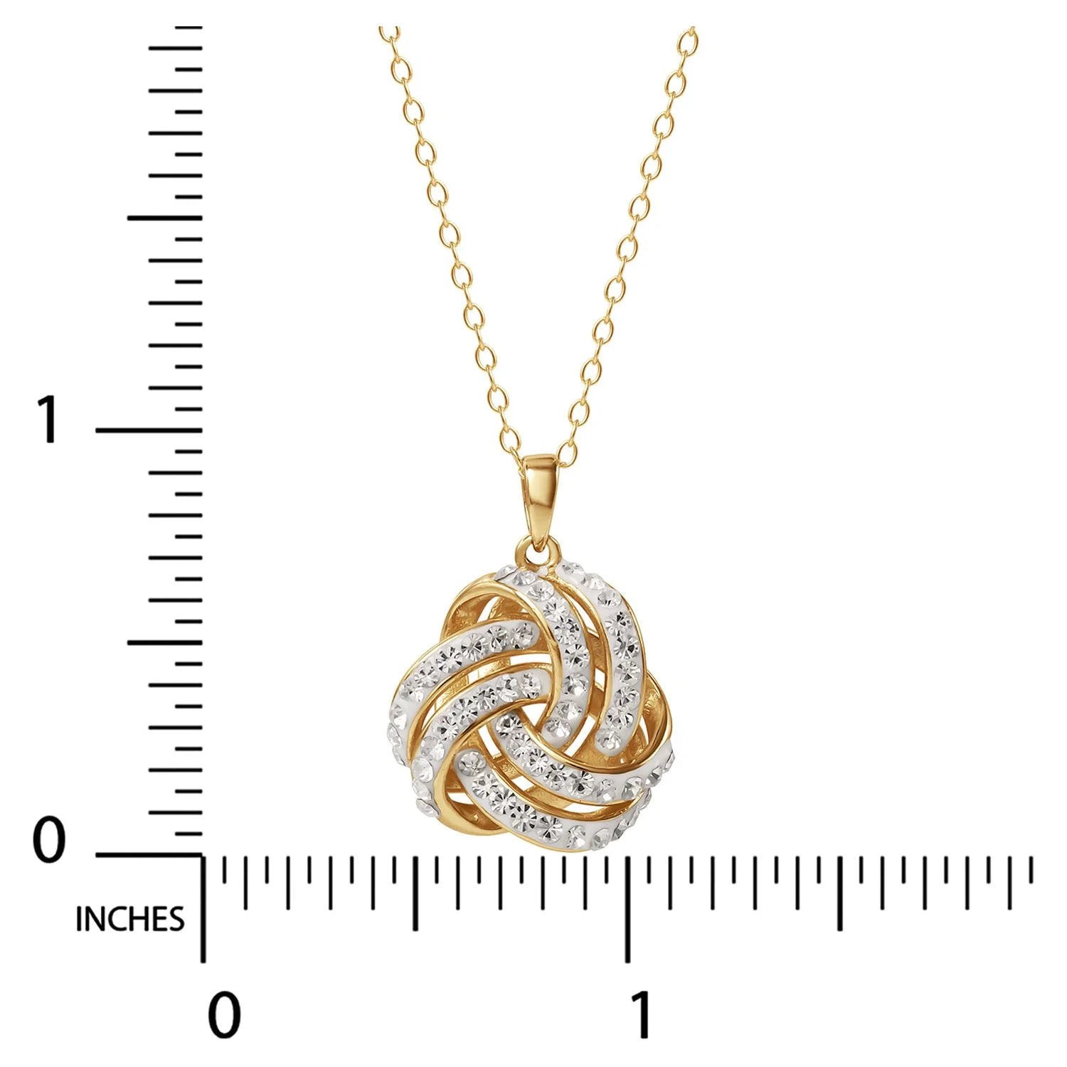 Exquisite 18K Gold Love Knot Pendant & Earring Set with Sparkling Crystals