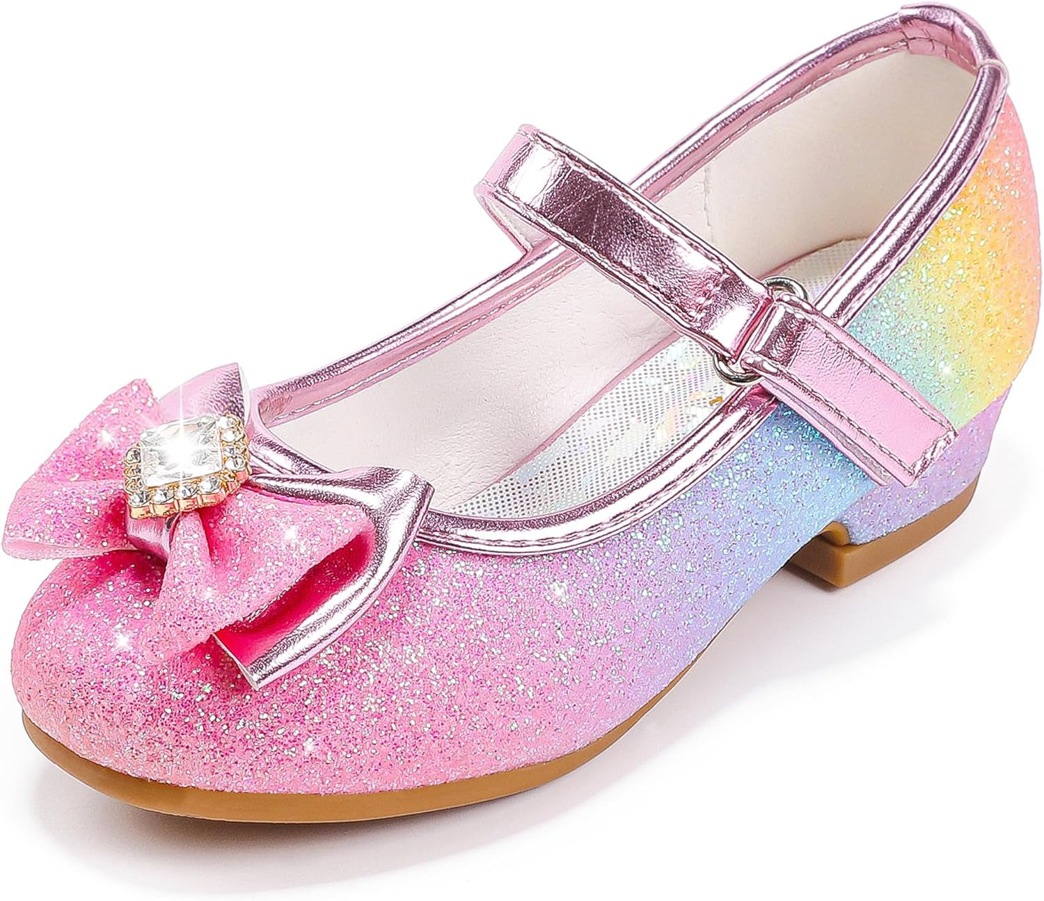 Girls' Mary Jane Dress Shoes - Glitter Heels for Weddings and Special Occasions