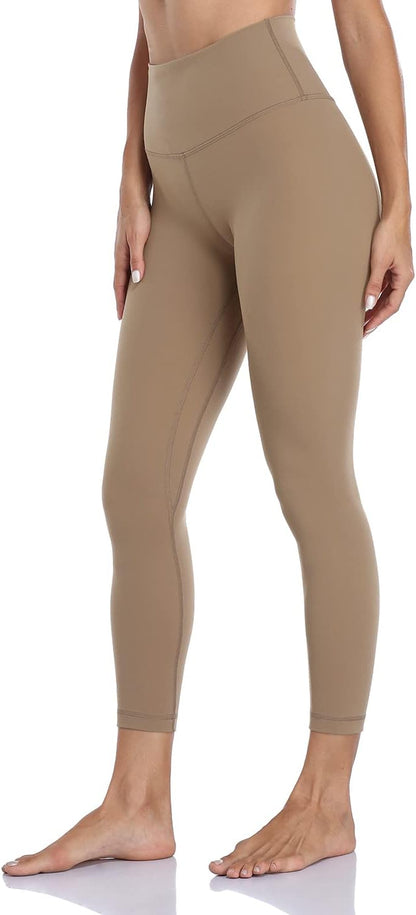 Essential High-Waisted Compression Leggings for Athletic and Yoga Workouts, 25" Length