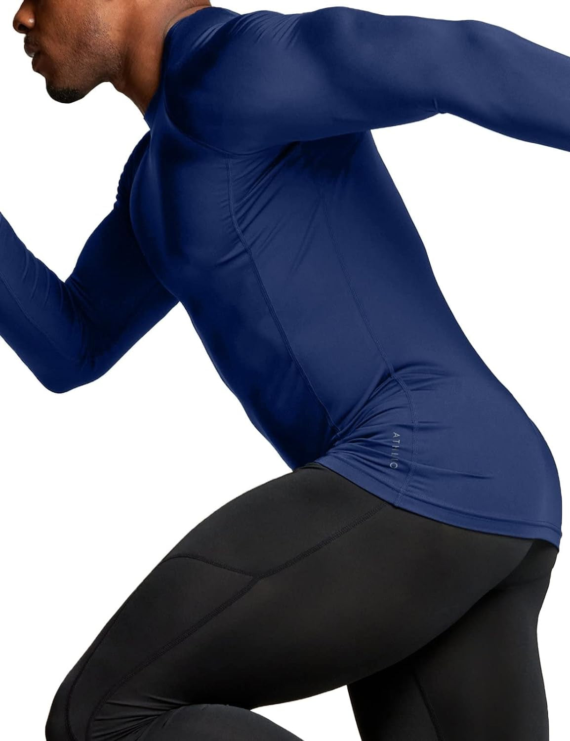 Men's UPF 50+ Long Sleeve Compression Rash Guard for Water Sports and Athletic Training