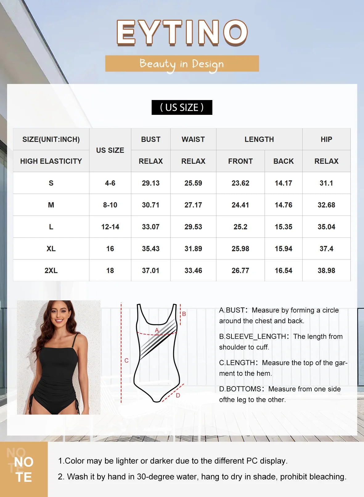 Women's Tummy Control One Piece Swimsuit - Stylish Ribbed Drawstring Bathing Suit with Ruched Square Neck - Brown, 2XL