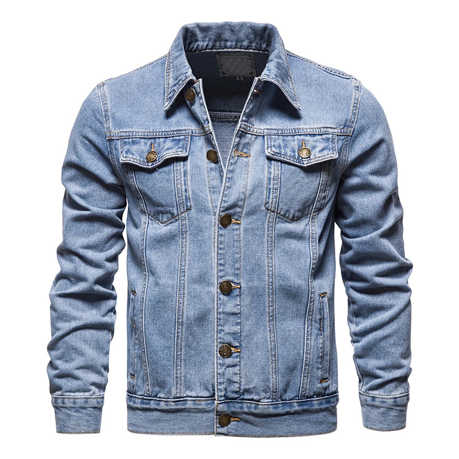 Men's Plus Size Oversized Denim Jacket - Lightweight Button-Down Lapel Jean Coat for Big and Tall