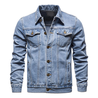 Men's Plus Size Oversized Denim Jacket - Lightweight Button-Down Lapel Jean Coat for Big and Tall
