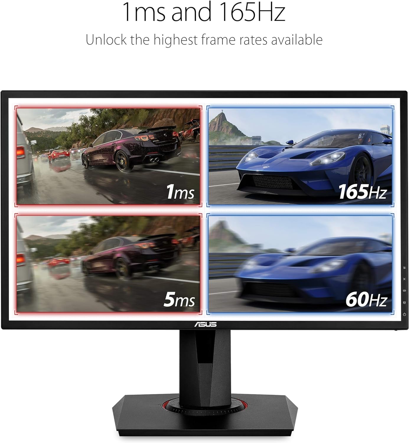 VG248QG 24-Inch G-SYNC Gaming Monitor, 165Hz, 1080P, 0.5ms Response Time, Eye Care Technology, DP, HDMI, DVI, Black