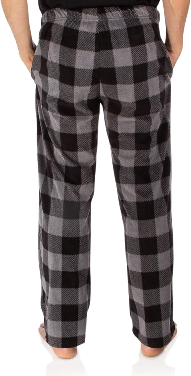 Men's Fleece Lounge Pajama Pants - Available in 1-Pack or 3-Pack, Plaid Sleepwear with Pockets and Microfleece Material