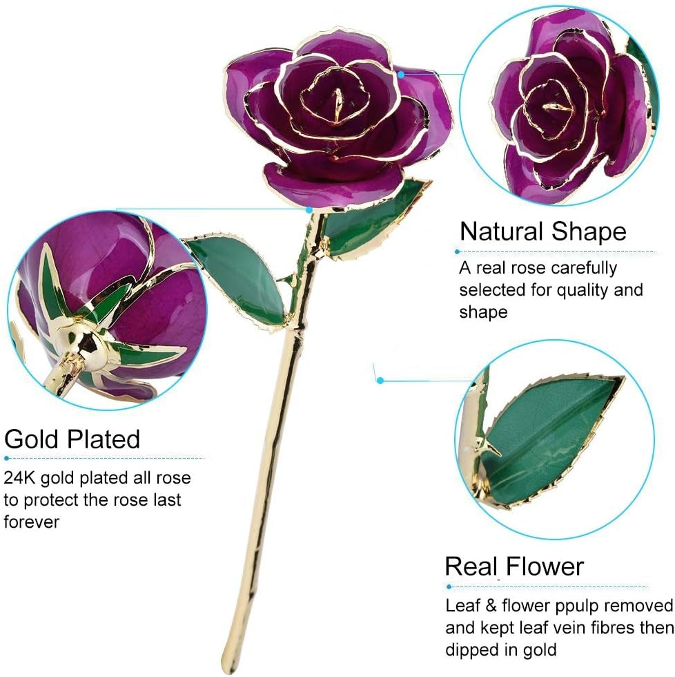 24K Gold-Plated Rose - Timeless Gift for Wife, Mother, Grandmother - Perfect for Anniversaries, Birthdays, and Weddings