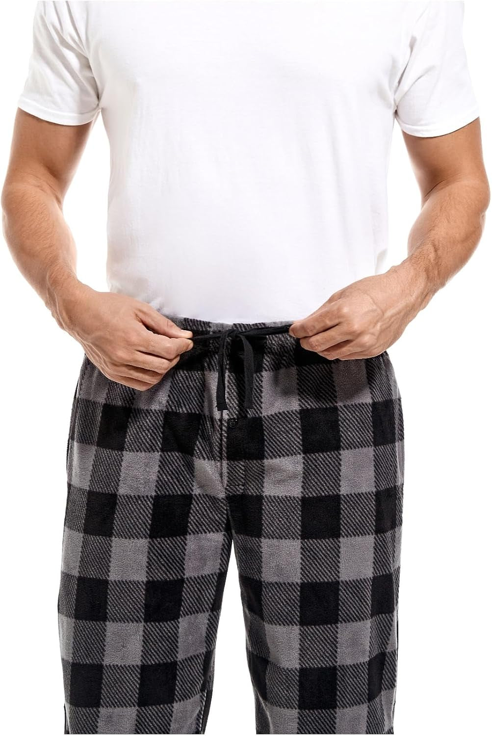 Men's Fleece Lounge Pajama Pants - Available in 1-Pack or 3-Pack, Plaid Sleepwear with Pockets and Microfleece Material