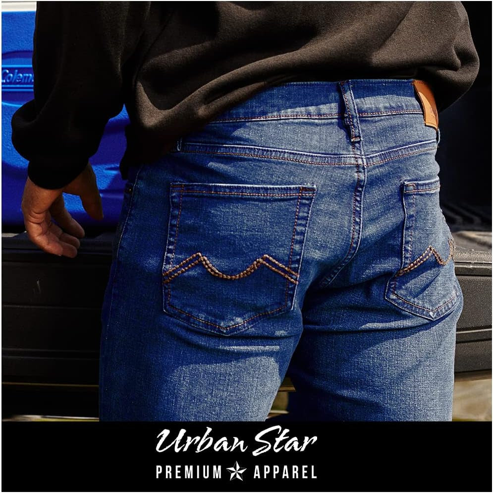 Men's Relaxed Fit Straight Leg Stretch Jeans - Ultimate Comfort Superflex Pants