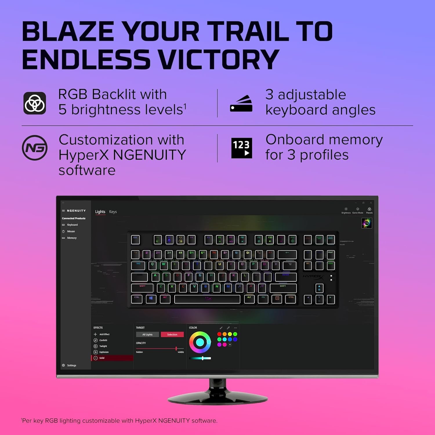 Alloy Origins Core Tenkeyless Mechanical Gaming Keyboard with RGB LED Backlighting, Customizable Software Controls, and Linear  Red Switches - Black