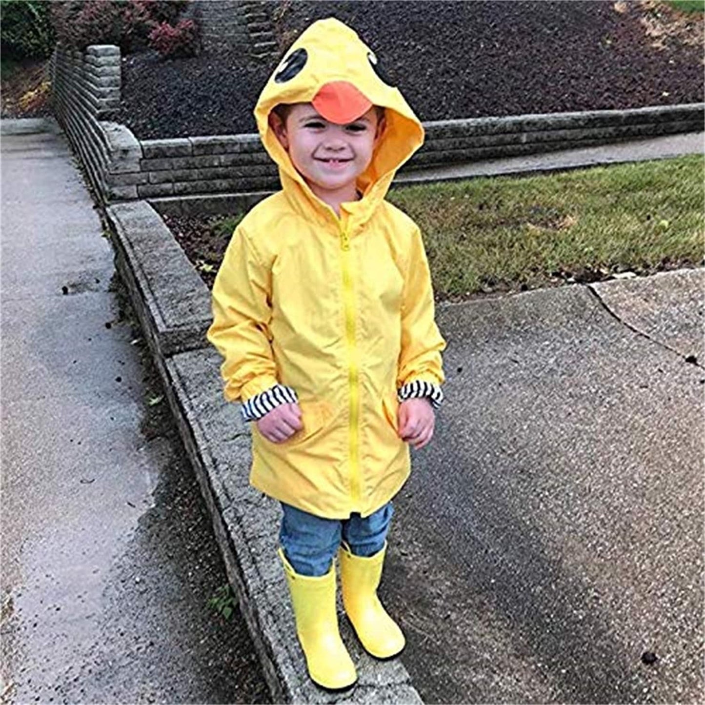 Toddler Duck Rain Jacket - Cute Cartoon Animal Hoodie for Boys and Girls, Ideal for Fall and Winter School Outfits