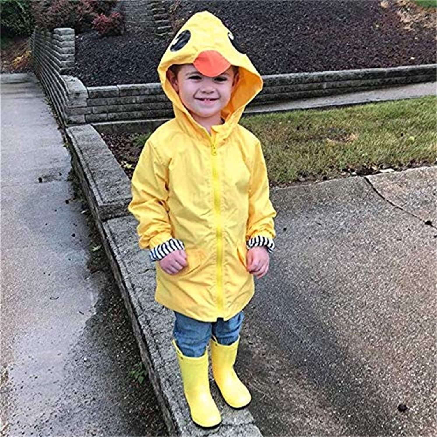 Toddler Duck Rain Jacket - Cute Cartoon Animal Hoodie for Boys and Girls, Ideal for Fall and Winter School Outfits
