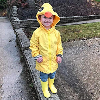 Toddler Duck Rain Jacket - Cute Cartoon Animal Hoodie for Boys and Girls, Ideal for Fall and Winter School Outfits
