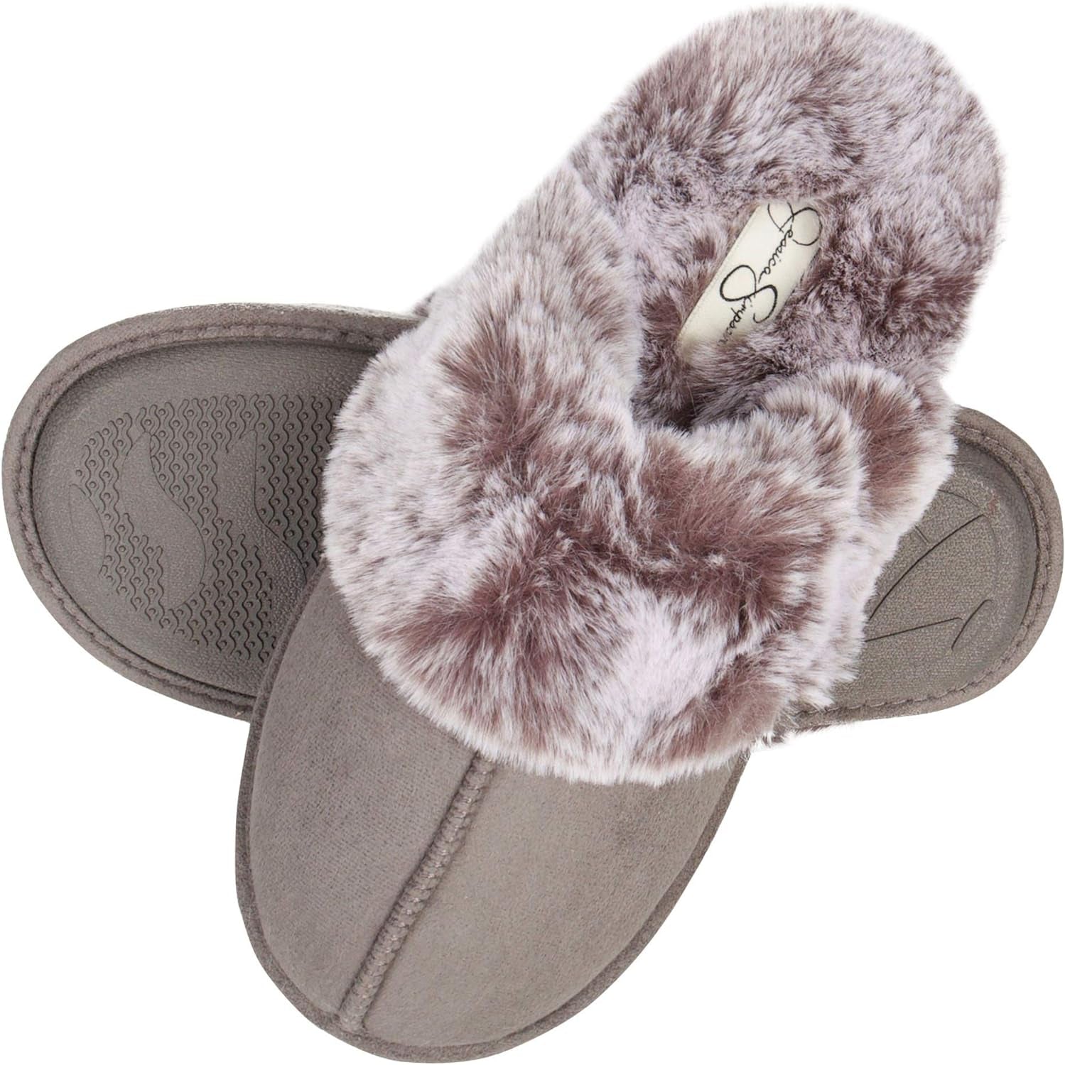 Women's Cozy Faux Fur House Slippers with Memory Foam and Anti-Skid Sole
