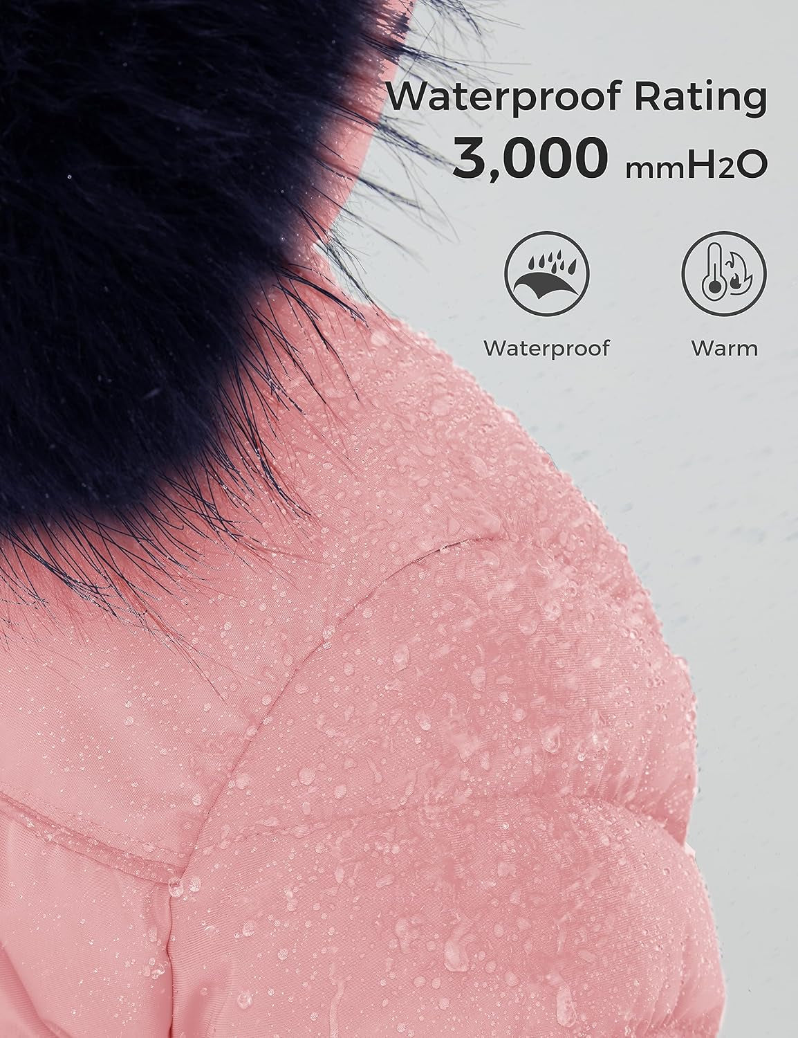 Girls' Hooded Winter Puffer Jacket with Soft Fleece Lining