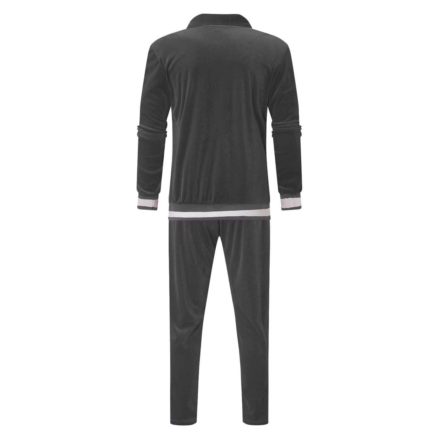 Men's 2023 Velour Tracksuit - Warm Full Zip Jacket & Jogger Sweatpants Set for Fitness & Sports