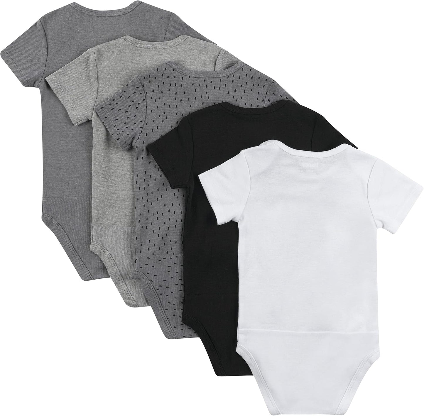 Baby Bodysuits, Ultimate Flexy Short Sleeve for Boys & Girls, 5-Pack