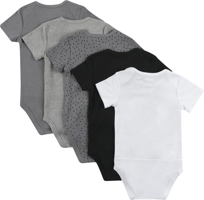Baby Bodysuits, Ultimate Flexy Short Sleeve for Boys & Girls, 5-Pack