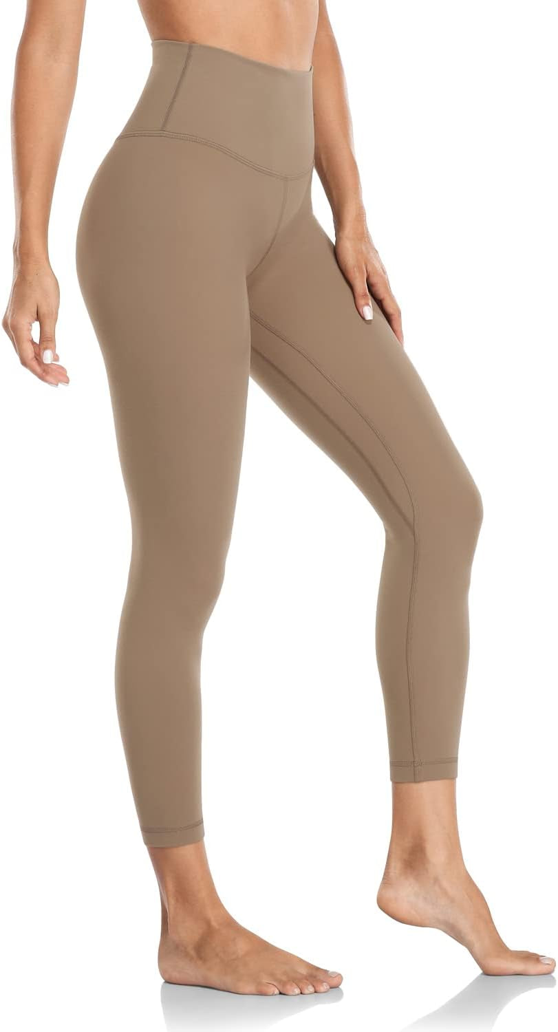 Essential High-Waisted Compression Leggings for Athletic and Yoga Workouts, 25" Length