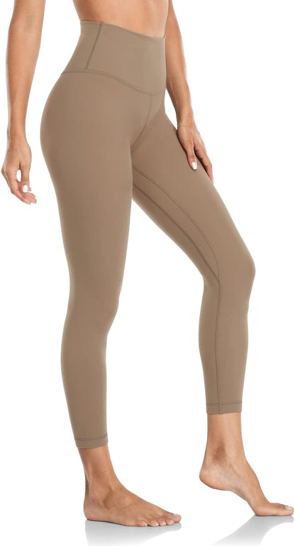 Essential High-Waisted Compression Leggings for Athletic and Yoga Workouts, 25" Length