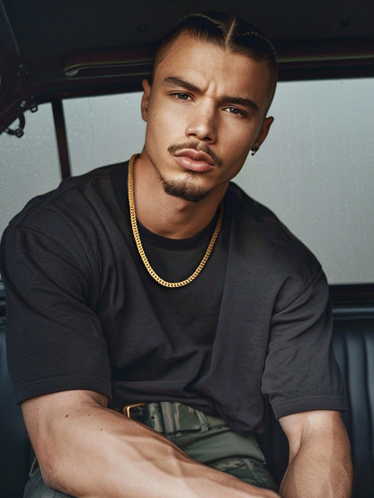 Stunning 30" 18K Gold Filled Cuban Chain Necklace - Heavy Chunky Stainless Steel Curb Design for Women - Perfect Hip Hop Punk Jewelry