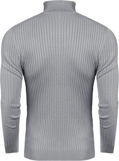 Men's Slim Fit Cable Knit Turtleneck Thermal Sweater