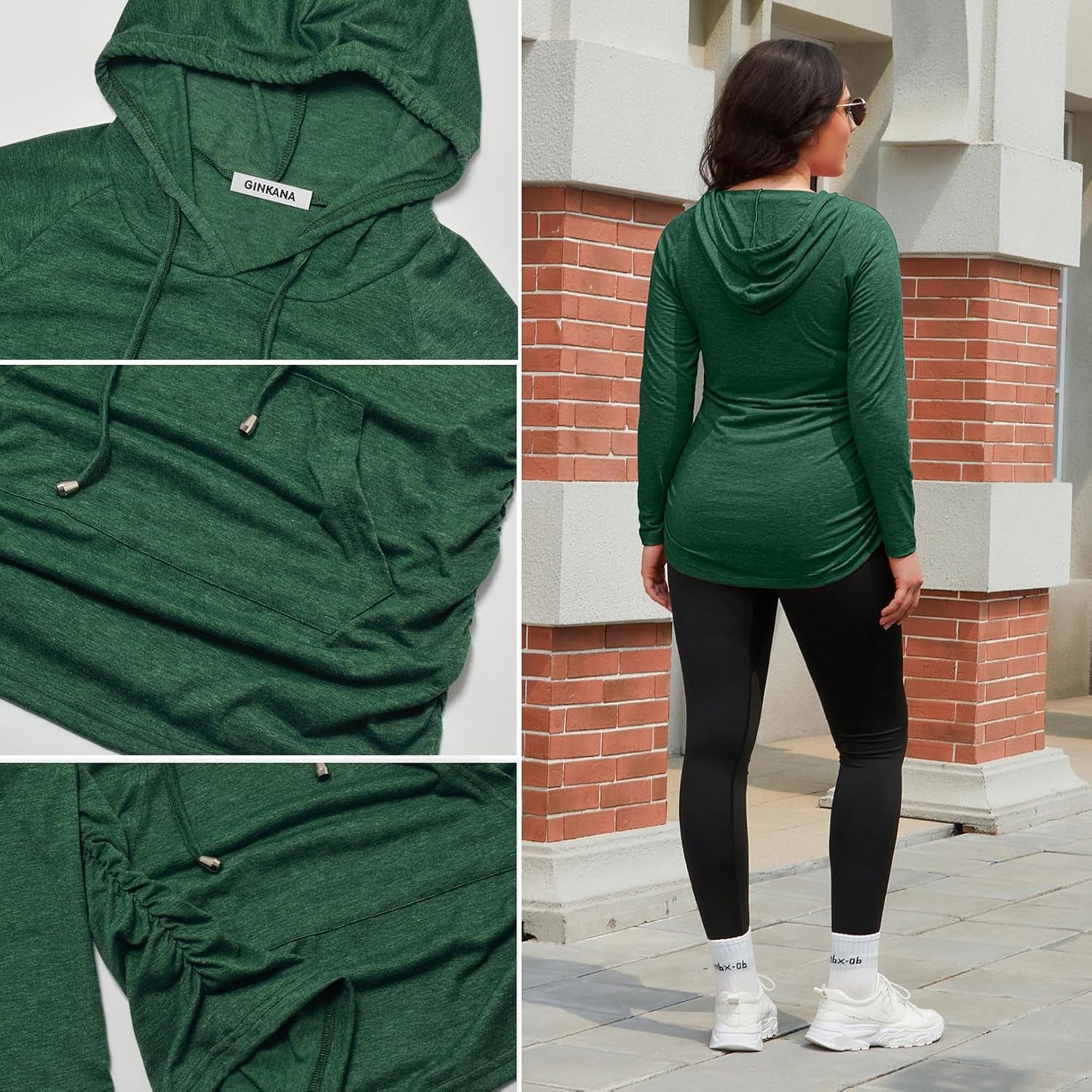 Long Sleeve Maternity Hoodie - Casual Pregnancy Sweatshirt