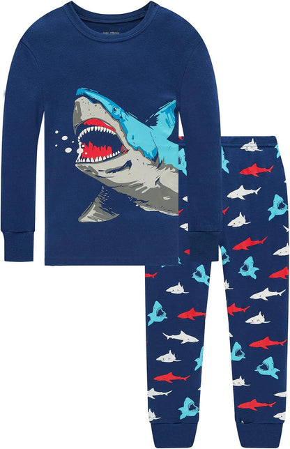 Little Boys Shark Pajamas Softest&Comfiest Pajamas 4 Piece Toddler Boys Pajamas Kid'S Sleepwear Size 6 Blue