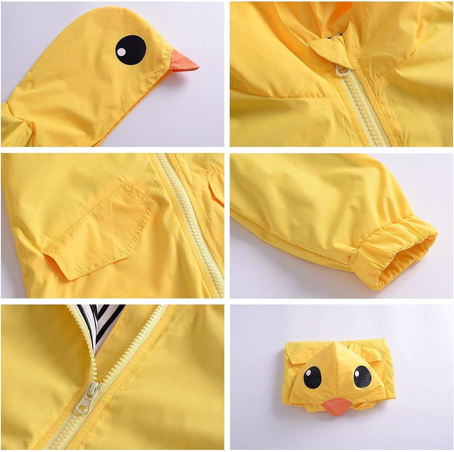 Toddler Duck Rain Jacket - Cute Cartoon Animal Hoodie for Boys and Girls, Ideal for Fall and Winter School Outfits