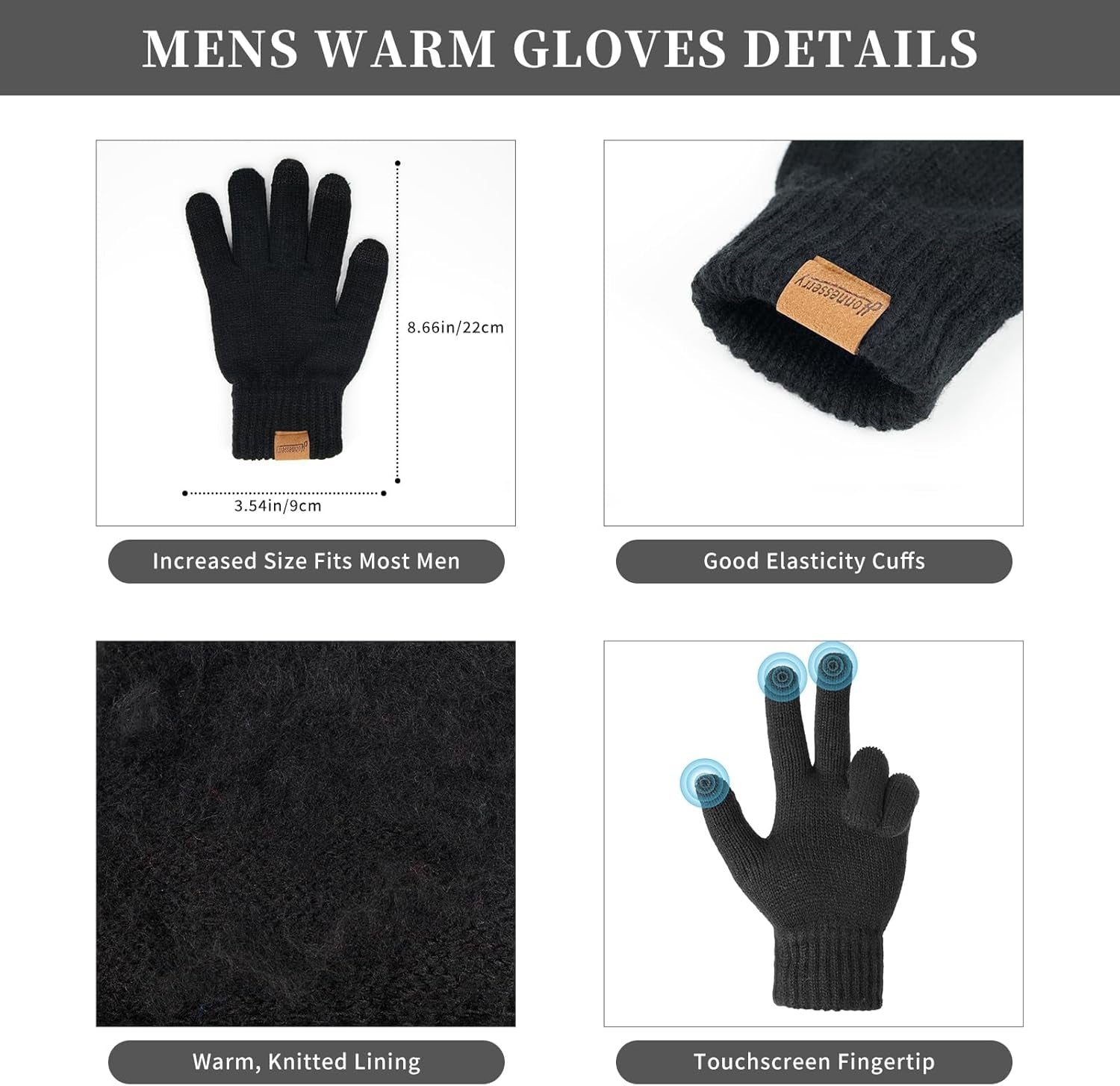 Winter Accessories Set for Men: Beanie Hat, Scarf, and Touchscreen Gloves for Men and Women