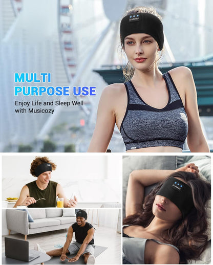Bluetooth Headband, Cozy Wireless Band Sleep Headphones Sleep Mask