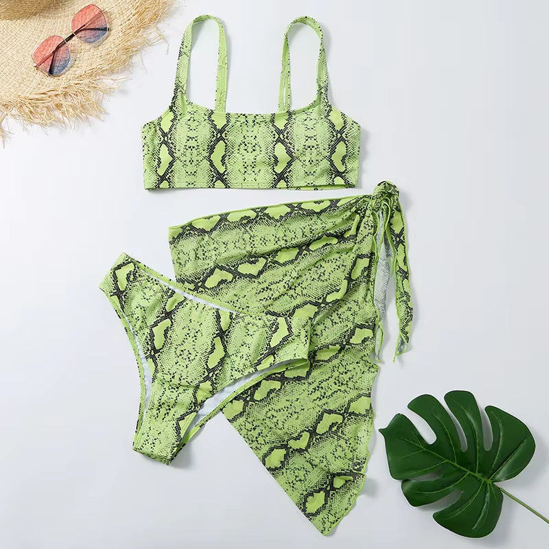 Sexy Marble Print Bikini 2021 Women Push up Bra Underwire 3 Piece Swimsuit Brazilian Beach Bathing Suit Swimwear Swimming Suits