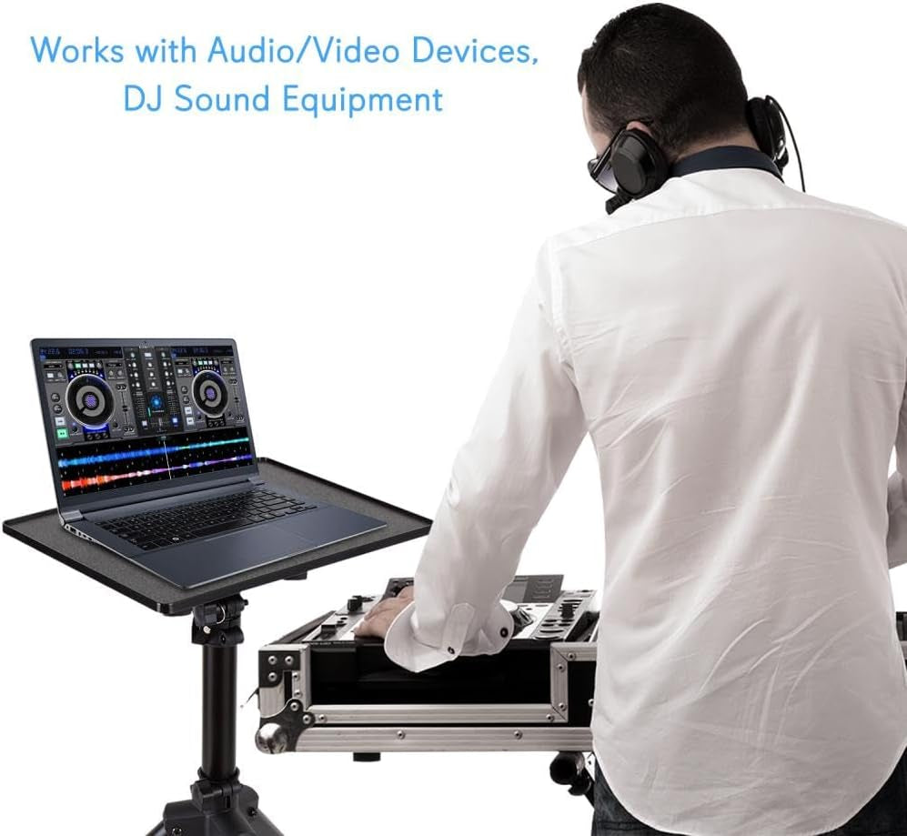 -PRO Universal Laptop Projector Tripod Stand - Computer, Book, DJ Equipment Hold