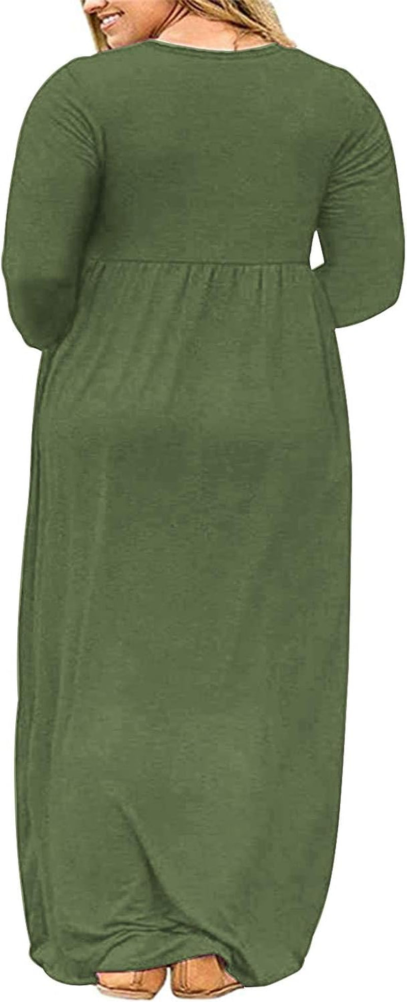 Women's Plus Size Long Sleeve Maxi Dress for Curvy Figures