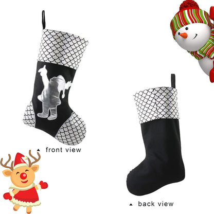 18-Inch Luxury Gold Christmas Stockings Set of 3 - Santa, Snowman, and Reindeer Designs for Kids and Family