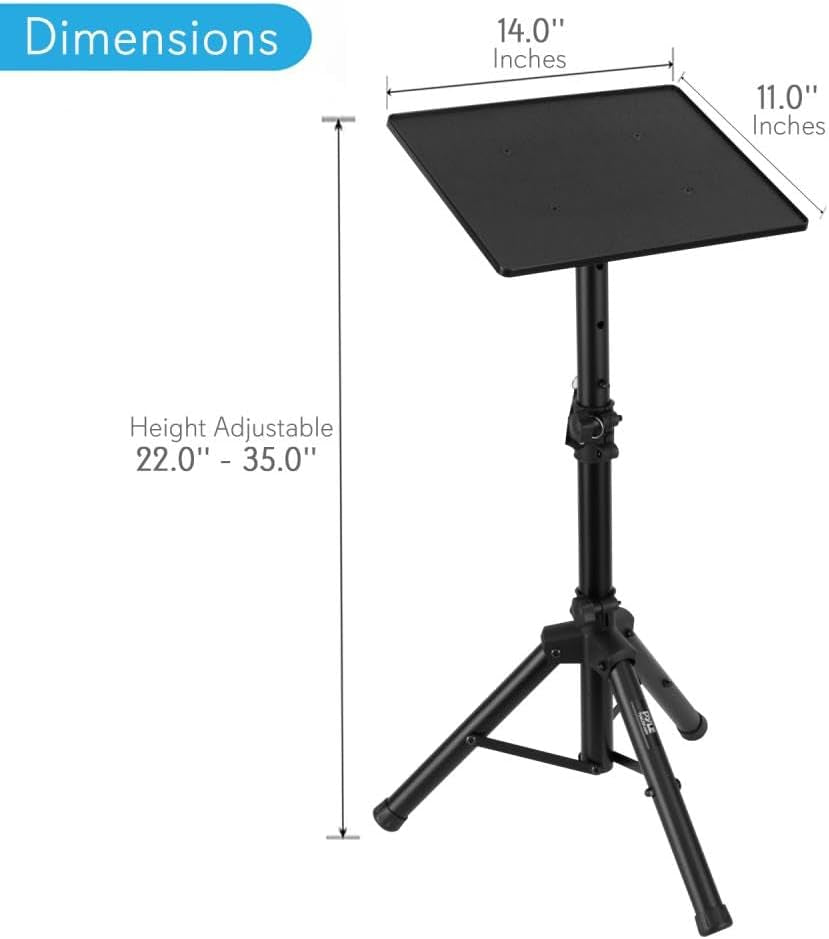 -PRO Universal Laptop Projector Tripod Stand - Computer, Book, DJ Equipment Hold