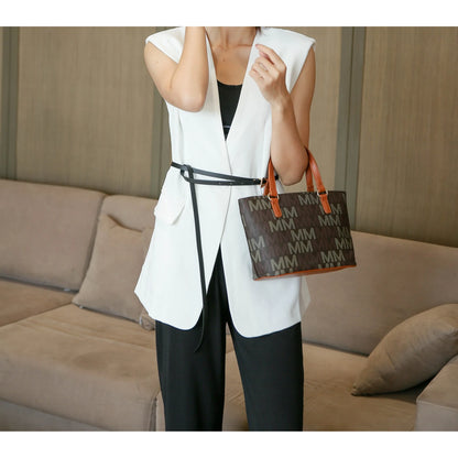 Alexy 4-Piece Women's Tote Bag Set - Stylish Tan Handbag with Pouch Purse & Wristlet Wallet