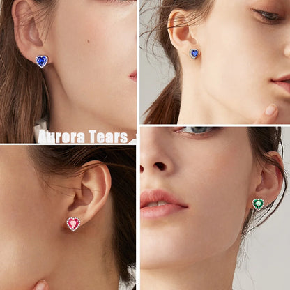 Elegant May Birthstone Jewelry Set for Women - Emerald Heart Necklace & Earrings in 925 Sterling Silver - Perfect Birthday & Mother's Day Gift