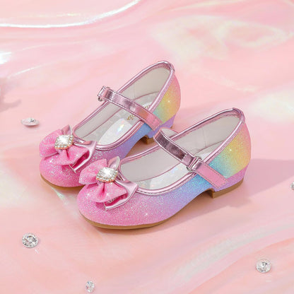 Girls' Mary Jane Dress Shoes - Glitter Heels for Weddings and Special Occasions