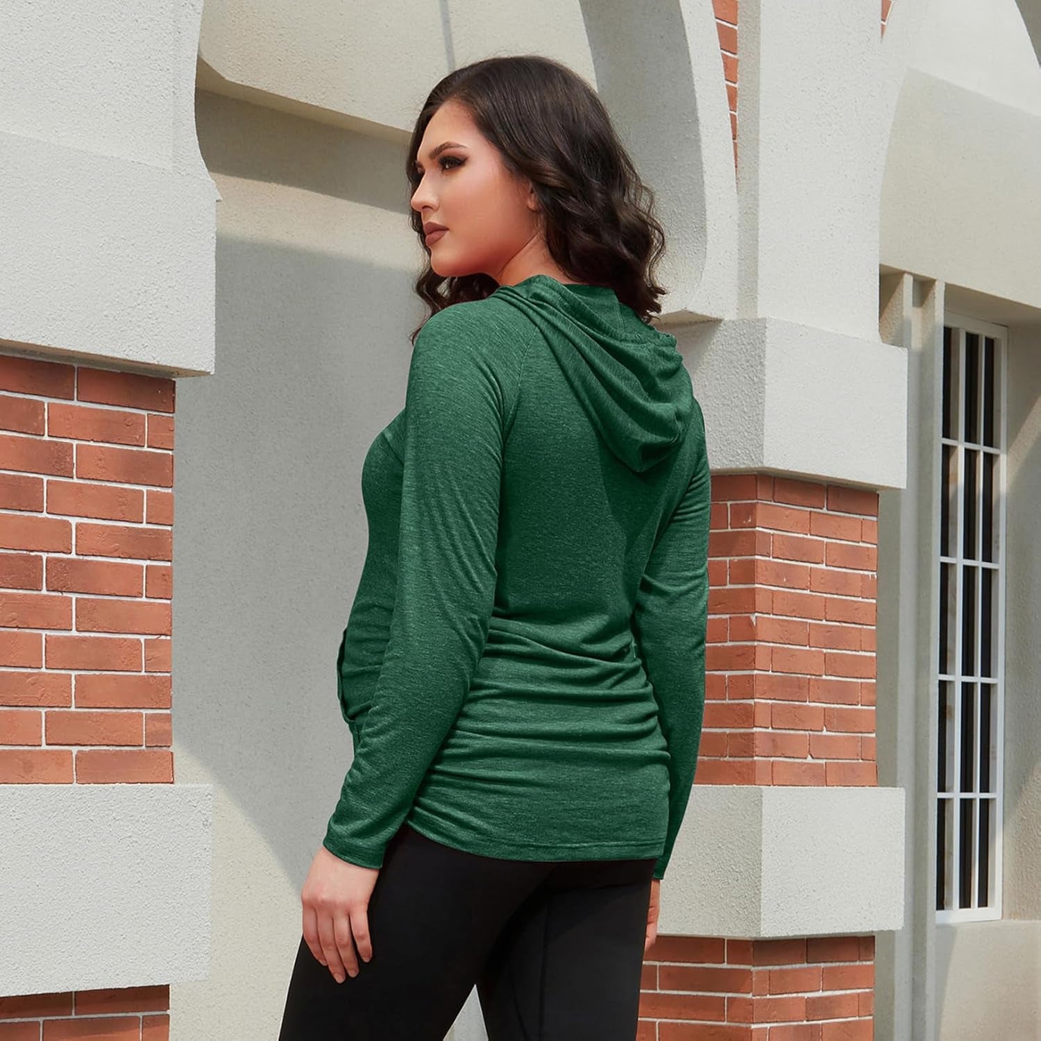 Long Sleeve Maternity Hoodie - Casual Pregnancy Sweatshirt