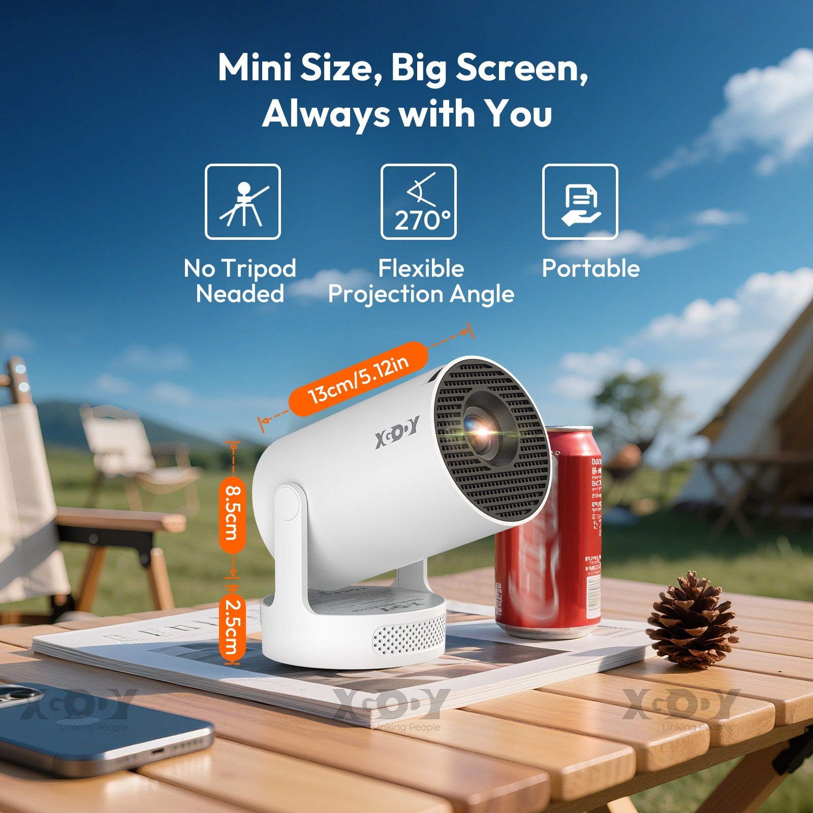 4K Mini Projector 12000 Lumen LED 1080P Wifi Bluetooth UHD Portable Home Theater