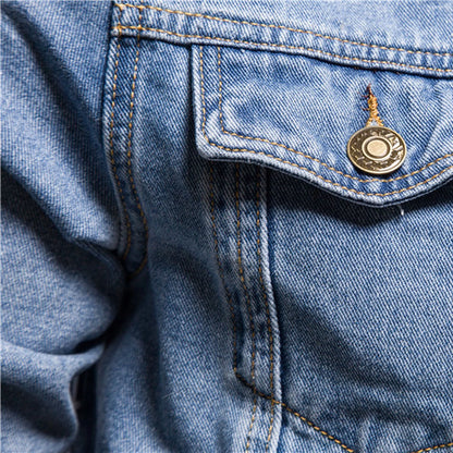 Men's Plus Size Oversized Denim Jacket - Lightweight Button-Down Lapel Jean Coat for Big and Tall