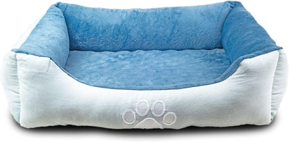 Orthopedic Rectangle Bolster Pet Bed for Dogs, Medium 25x21 Inches, Blue with Orthopedic Insert by  (HCT-ORT-BLUE)
