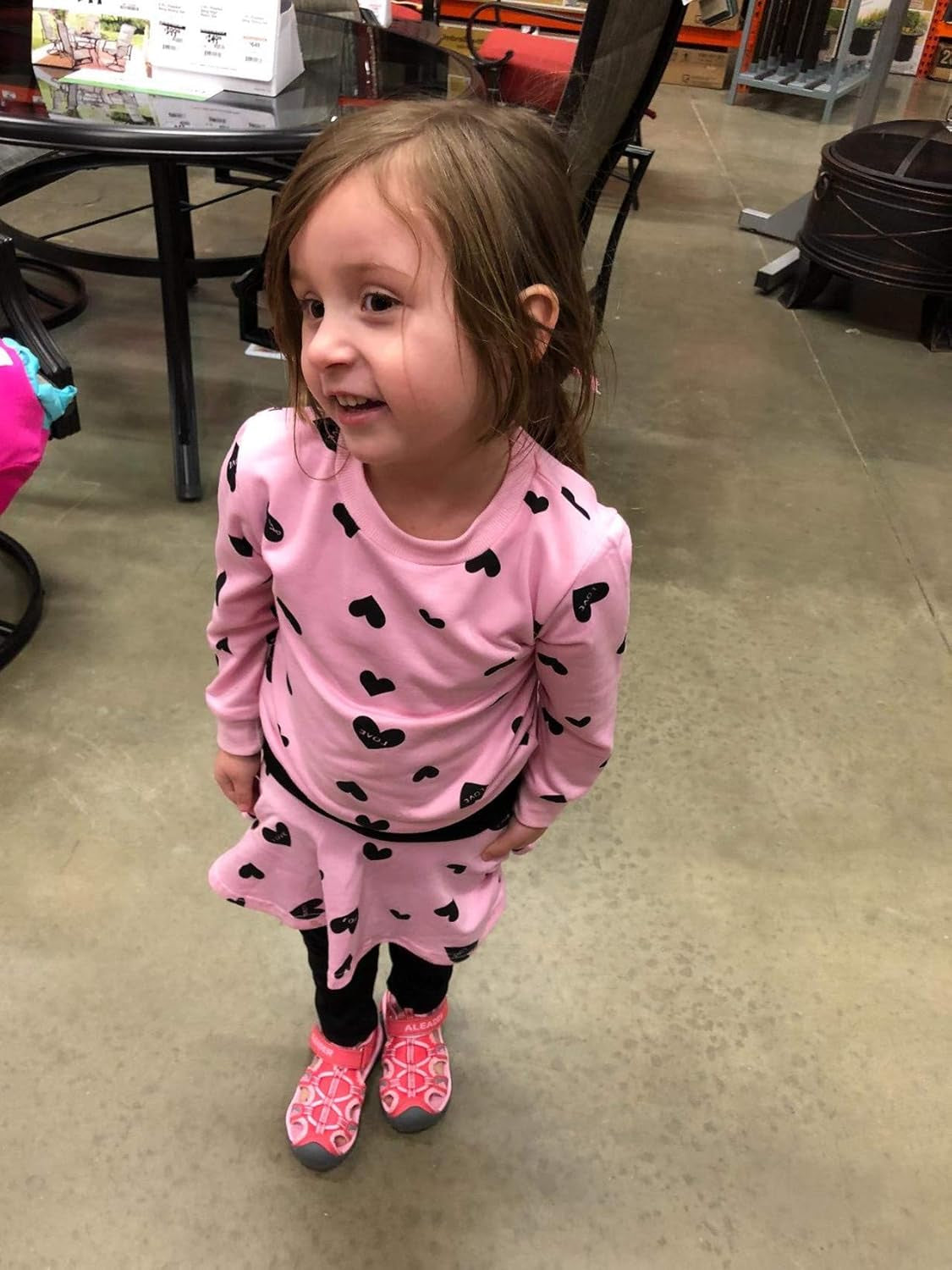 Toddler Girls' Long Sleeve Heart Print Hoodie and Leggings Set