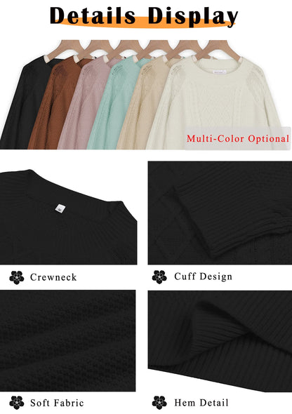 Cozy Chic:  Oversized Cable Knit Chunky Pullover Sweater for Women